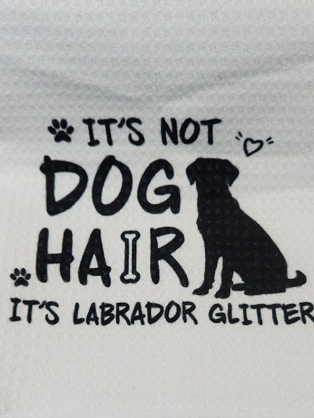 White Labrador Glitter Pet Towel - Playful Dog Design - Picture 2 of 5